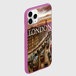 Чехол iPhone 11 Pro матовый Улицы старого Лондона, цвет: 3D-фиолетовый — фото 2
