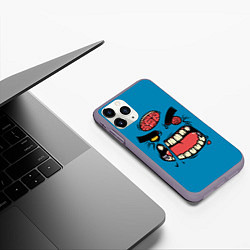 Чехол iPhone 11 Pro матовый Angry Zombie, цвет: 3D-серый — фото 2