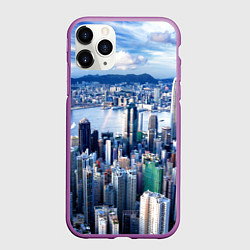 Чехол iPhone 11 Pro матовый Гонконг - Китай, цвет: 3D-фиолетовый