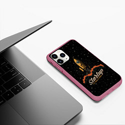 Чехол iPhone 11 Pro матовый Startup Space, цвет: 3D-малиновый — фото 2