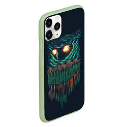Чехол iPhone 11 Pro матовый Лесная сова, цвет: 3D-салатовый — фото 2