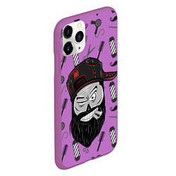 Чехол iPhone 11 Pro матовый Барбер Борода, цвет: 3D-фиолетовый — фото 2