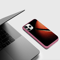 Чехол iPhone 11 Pro матовый Баскетбольный мяч, цвет: 3D-малиновый — фото 2