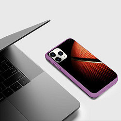 Чехол iPhone 11 Pro матовый Баскетбольный мяч, цвет: 3D-фиолетовый — фото 2