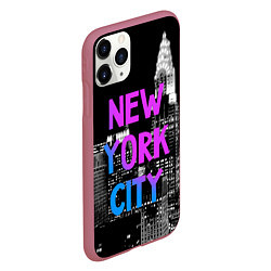 Чехол iPhone 11 Pro матовый Flur NYC, цвет: 3D-малиновый — фото 2
