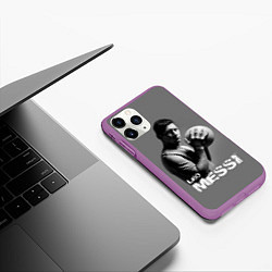 Чехол iPhone 11 Pro матовый Leo Messi, цвет: 3D-фиолетовый — фото 2