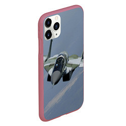 Чехол iPhone 11 Pro матовый MiG-29SMT, цвет: 3D-малиновый — фото 2