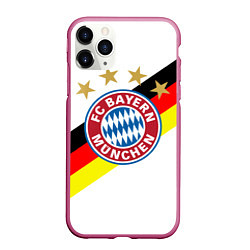 Чехол iPhone 11 Pro матовый FC Bayern: Germany, цвет: 3D-малиновый