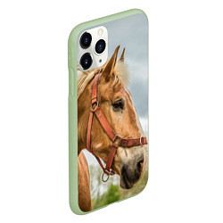 Чехол iPhone 11 Pro матовый Игривая лошадка, цвет: 3D-салатовый — фото 2