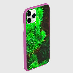 Чехол iPhone 11 Pro матовый Зелёная ель, цвет: 3D-фиолетовый — фото 2