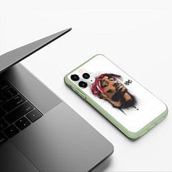 Чехол iPhone 11 Pro матовый 2Pac, цвет: 3D-салатовый — фото 2