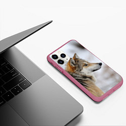 Чехол iPhone 11 Pro матовый Хозяин леса, цвет: 3D-малиновый — фото 2