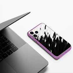Чехол iPhone 11 Pro матовый Black & white, цвет: 3D-фиолетовый — фото 2