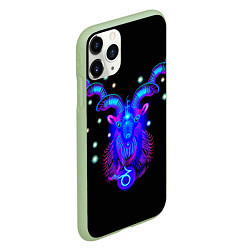 Чехол iPhone 11 Pro матовый Космический Козерог, цвет: 3D-салатовый — фото 2