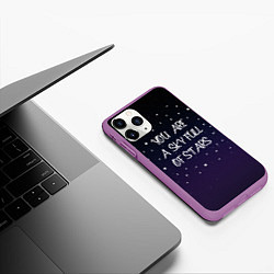 Чехол iPhone 11 Pro матовый Coldplay: Night Sky, цвет: 3D-фиолетовый — фото 2