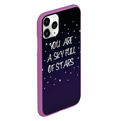 Чехол iPhone 11 Pro матовый Coldplay: Night Sky, цвет: 3D-фиолетовый — фото 2