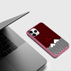 Чехол iPhone 11 Pro матовый Твин Пикс: Минимализм, цвет: 3D-малиновый — фото 2