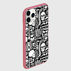 Чехол iPhone 11 Pro матовый Кости, цвет: 3D-малиновый — фото 2