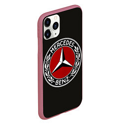 Чехол iPhone 11 Pro матовый Mercedes-Benz, цвет: 3D-малиновый — фото 2