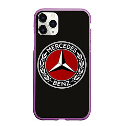 Чехол iPhone 11 Pro матовый Mercedes-Benz, цвет: 3D-фиолетовый