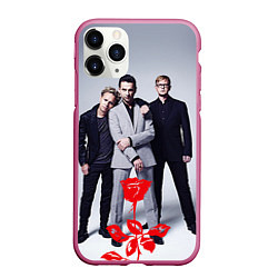 Чехол iPhone 11 Pro матовый Depeche Mode: Red Flower, цвет: 3D-малиновый