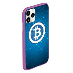 Чехол iPhone 11 Pro матовый Bitcoin Blue, цвет: 3D-фиолетовый — фото 2