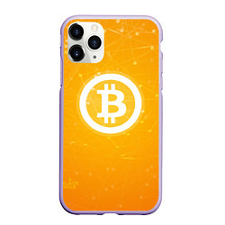 Чехол iPhone 11 Pro матовый Bitcoin Orange, цвет: 3D-светло-сиреневый