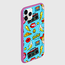 Чехол iPhone 11 Pro матовый Девочка из комикса, цвет: 3D-фиолетовый — фото 2