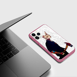 Чехол iPhone 11 Pro матовый Сфинкс с топором, цвет: 3D-малиновый — фото 2