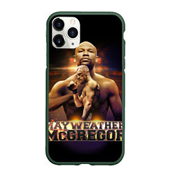 Чехол iPhone 11 Pro матовый Mayweather vs McGregor, цвет: 3D-темно-зеленый