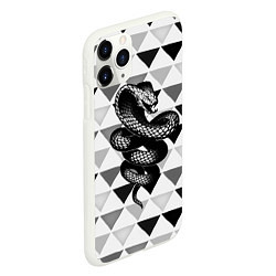 Чехол iPhone 11 Pro матовый Snake Geometric, цвет: 3D-белый — фото 2