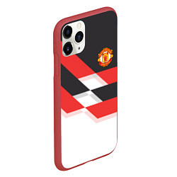 Чехол iPhone 11 Pro матовый Manchester United: Stipe, цвет: 3D-красный — фото 2