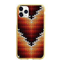 Чехол iPhone 11 Pro матовый Вышивка, цвет: 3D-желтый