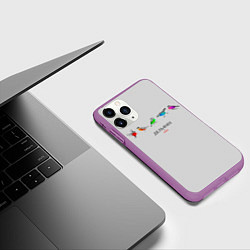 Чехол iPhone 11 Pro матовый Дельфин: Она, цвет: 3D-фиолетовый — фото 2