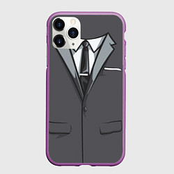 Чехол iPhone 11 Pro матовый Костюм, цвет: 3D-фиолетовый