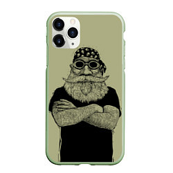 Чехол iPhone 11 Pro матовый Old Hipster, цвет: 3D-салатовый