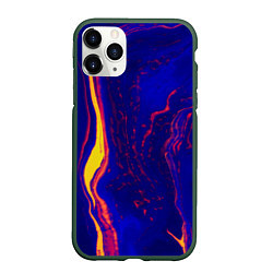 Чехол iPhone 11 Pro матовый Ультрафиолетовые разводы, цвет: 3D-темно-зеленый