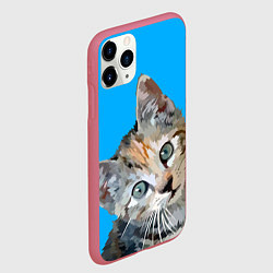 Чехол iPhone 11 Pro матовый Котик, цвет: 3D-малиновый — фото 2