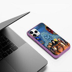 Чехол iPhone 11 Pro матовый Dethklok: Heroes, цвет: 3D-фиолетовый — фото 2