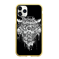 Чехол iPhone 11 Pro матовый Dethklok Skeletons, цвет: 3D-желтый