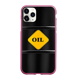 Чехол iPhone 11 Pro матовый Oil, цвет: 3D-малиновый