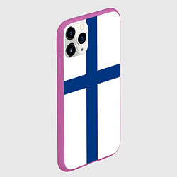 Чехол iPhone 11 Pro матовый Флаг Финляндии, цвет: 3D-фиолетовый — фото 2