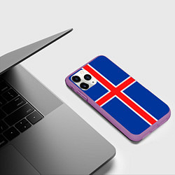 Чехол iPhone 11 Pro матовый Флаг Исландии, цвет: 3D-фиолетовый — фото 2