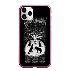 Чехол iPhone 11 Pro матовый Wolves in the Throne Room, цвет: 3D-малиновый