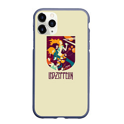 Чехол iPhone 11 Pro матовый Led Zeppelin Art, цвет: 3D-серый