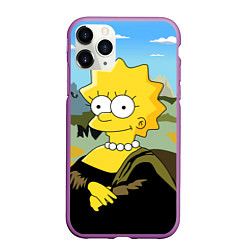 Чехол iPhone 11 Pro матовый Mona Liza, цвет: 3D-фиолетовый