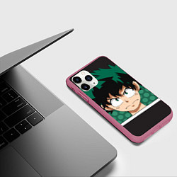 Чехол iPhone 11 Pro матовый Моя геройская академия, цвет: 3D-малиновый — фото 2