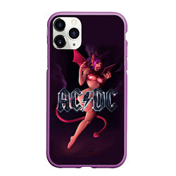 Чехол iPhone 11 Pro матовый AC/DC: Devil Girl, цвет: 3D-фиолетовый