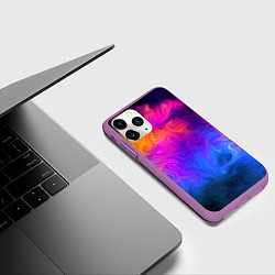 Чехол iPhone 11 Pro матовый Узор цвета, цвет: 3D-фиолетовый — фото 2