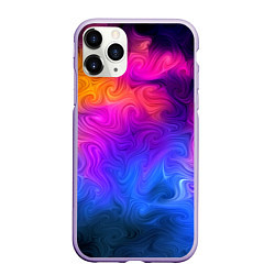 Чехол iPhone 11 Pro матовый Узор цвета, цвет: 3D-светло-сиреневый